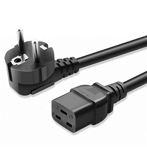 6ft UPS PDU Power Cord EU 3pin Male To IEC 320 C19 Right Angle 16A