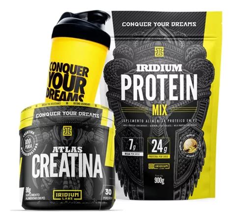 Iridium Labs Kit Whey Protein Mix Atlas Creatina 90g Coqueteleira