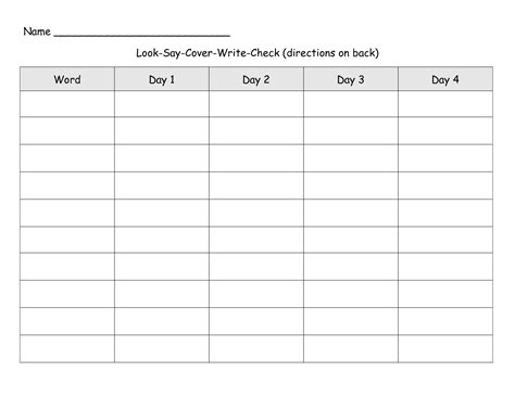 Spelling Look Cover Write Check Sheet | Look cover write check, Writing ...
