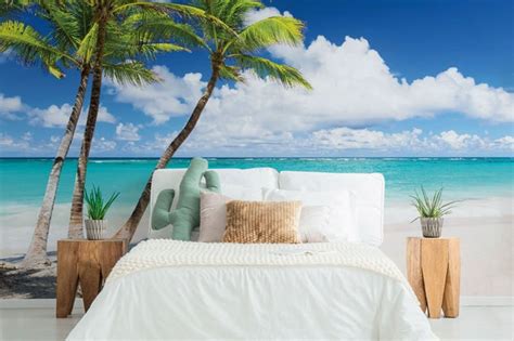 Tropical Beach Scene Wallpaper Mural | Beach Wall Murals | Eazywallz ...