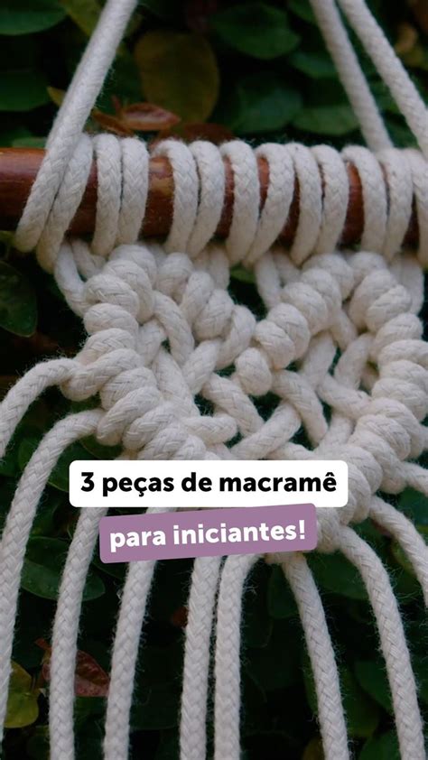 3 peças de macramê para iniciantes Vídeo Macramé