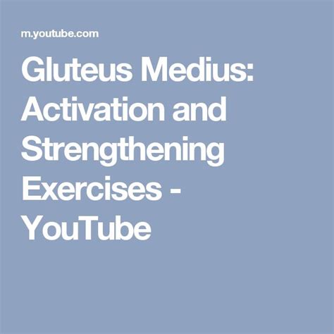 Gluteus Medius: Activation and Strengthening Exercises - YouTube