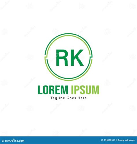 Initial Rk Logo Template With Modern Frame Minimalist Rk Letter Logo