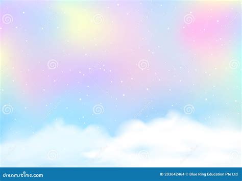 Rainbow Pastel Blurred Sky Background Stock Vector Illustration Of