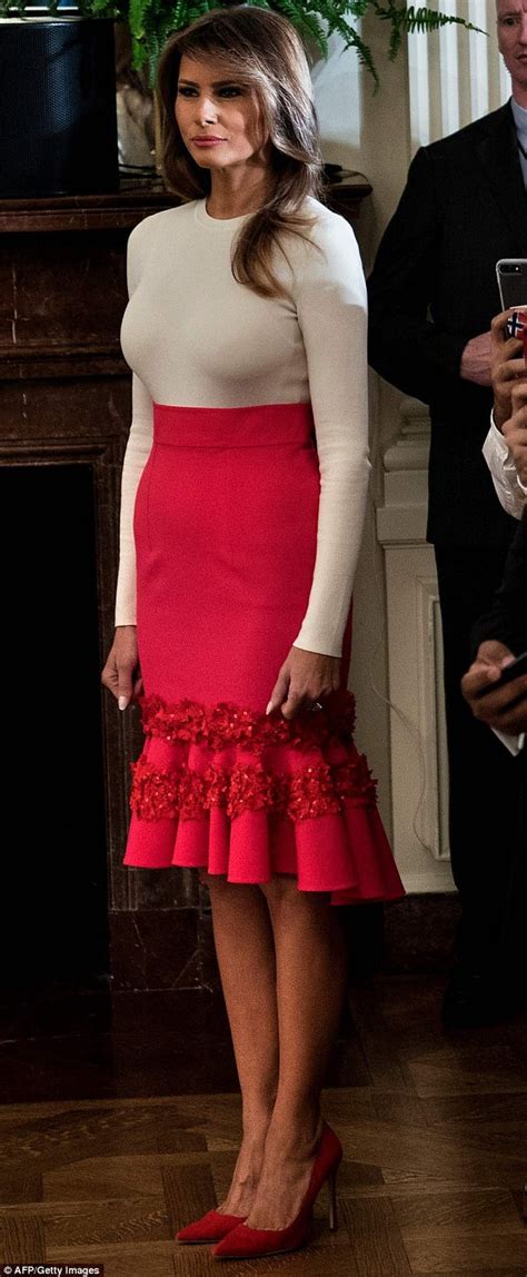 Melania Trump's Latest Outfit Is The Answer To Styling A Red Skirt | FPN