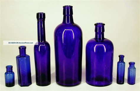 Antique Cobalt Blue Glass Chemist Poison Apothecary Bottles Cobalt Glass Cobalt Blue Blue