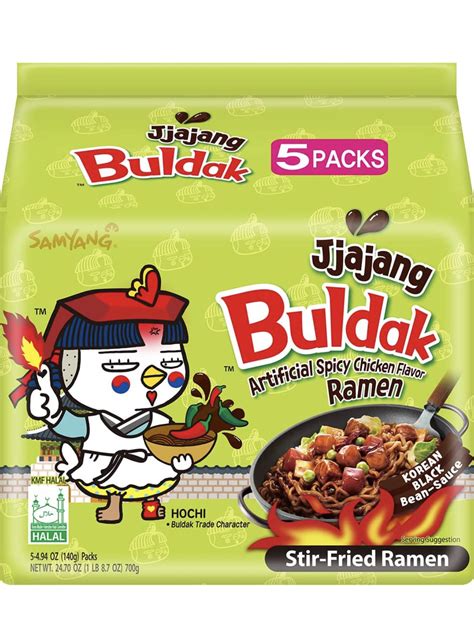 Buldak Samyang Jjajang Ramen Salteado Wok Chajang ULTRA HOT Chicken Pack De G WONDER MARKET