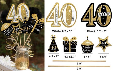 40th Birthday Decorations Kit Cheers To 40 Years Banner Balloon 40