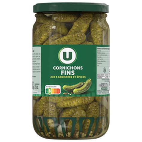 Cornichons Fins Pasteuris S Au Vinaigre U G La Belle Vie