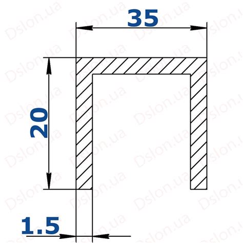 Профиль алюминиевый П-образный 20*35*20*1,5 Анод – купить в Киеве ...