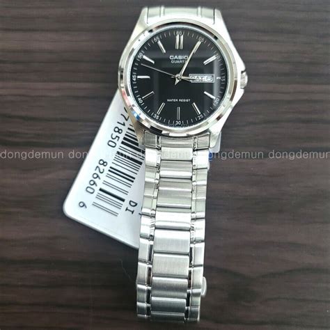 Casio Analog Silver Black Metal Band Men MTP 1239D 1ADF Watch Original