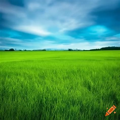 Green Grass Field Under Blue Sky On Craiyon