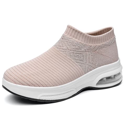 Huanledash Women Walking Shoes Sock Sneakers Slip On Air Cushion