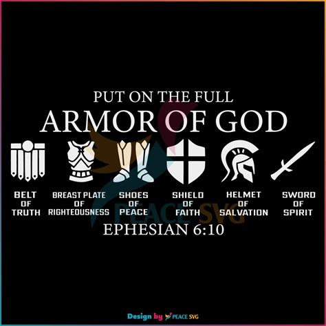 Put On The Full Armor Of God Ephesians Svg Digital Cricut File Peacesvg