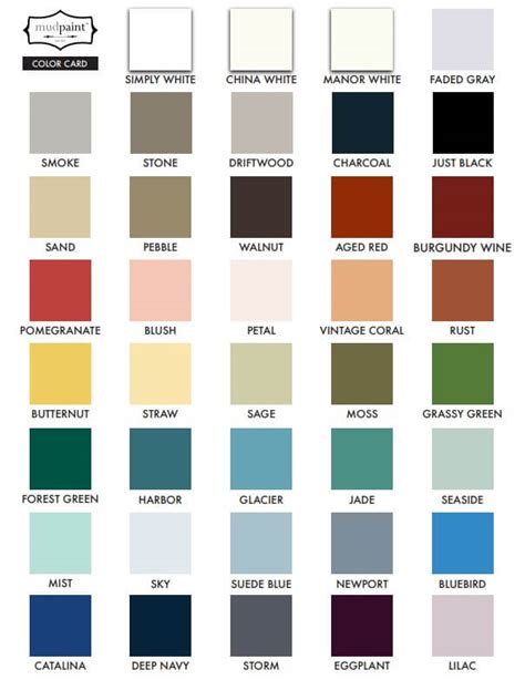 Exterior House Paint Color Chart Exterior Paint Color Chart Paint Color ...