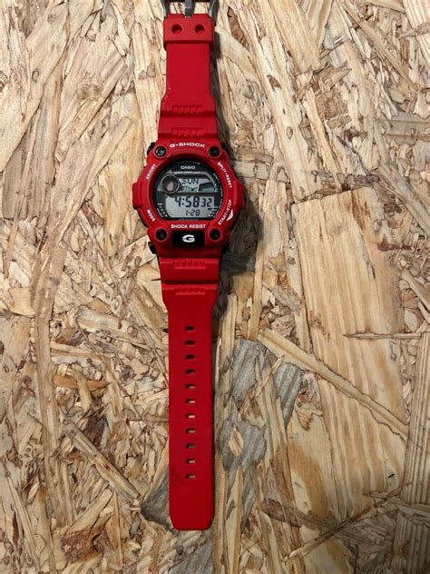 Casio Men S Watch G Shock World Timer Digital Dial Red Resin Strap