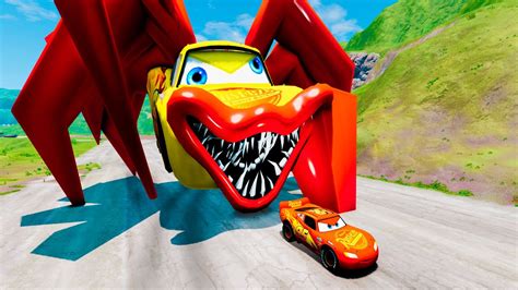 Crazy Lightning McQueen Spider Eater VS Lightning McQueen Escape From