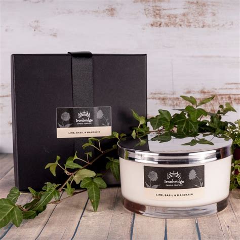 Lime Basil And Mandarin 3 Wick Candle Ironbridge Candle Company