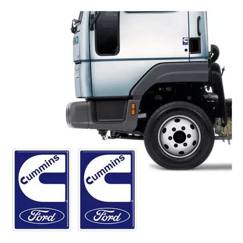 Par De Emblemas Adesivos Cummins Lateral Ford Caminh O Cargo Mebuscar