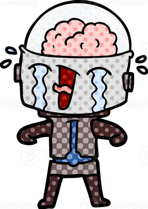 Cartoon Crying Robot Drawing 46877247 Png