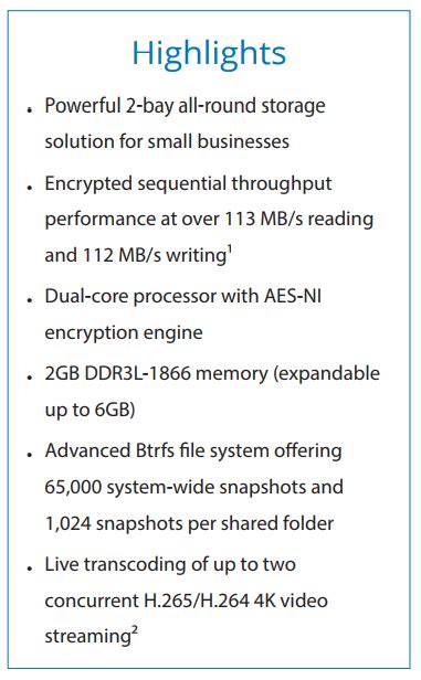 The Synology Ds218 2 Bay Diskstation Nas Server Specs And Details 0 Nas Compares