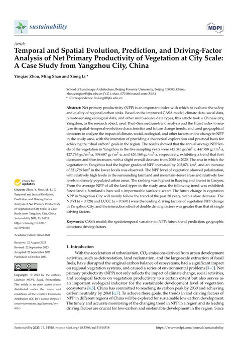 PDF Temporal And Spatial Evolution Prediction And Driving Factor