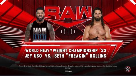 Wwe Monday Night Raw Seth Freakin Rollins Vs Jey Uso For The World