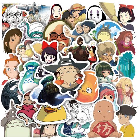 Amazon 50 PCS Japanese Cartoon Stickers Kawaii Studio Ghibli