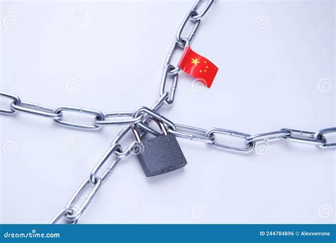 Flag of China. Import and Export Ban. Closed Borders. Arrest of ...