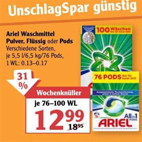 Ariel Waschmittel Pulver Fl Ssig Oder Pods Angebot Bei Globus