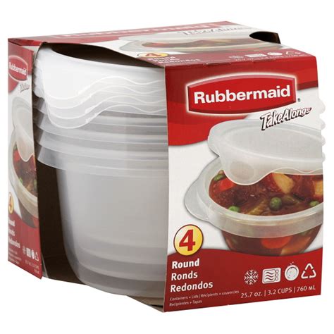 Rubbermaid Takealongs Round Food Storage Container Set Cup Pack