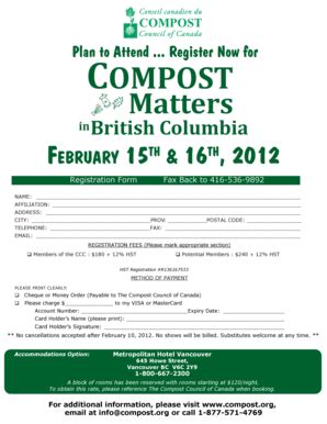 Fillable Online Compost Register Now For Compost Fax Email Print