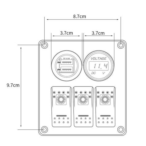 Akozon Panneau De Commutation Bascule Multifonction Gang Avec