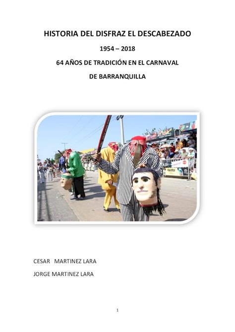 PDF HISTORIA DEL DISFRAZ EL DESCABEZADOcesarcarnaval Folletos