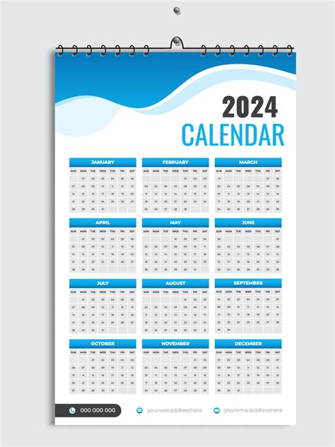 Wall Calendar 2024 Design Template Behance