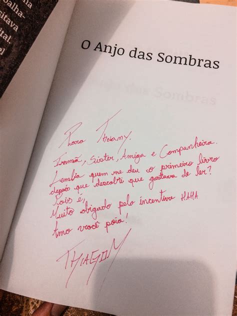 O Anjo Das Sombras Dedicat Rias Para Livros Dedicatoria Livro