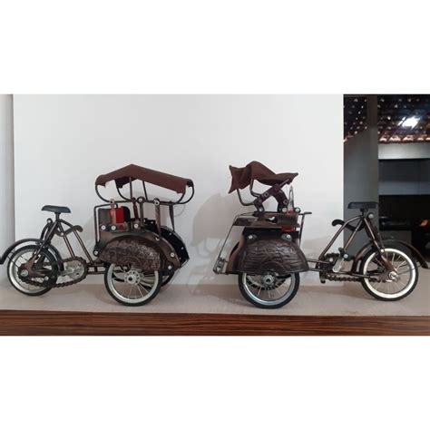Jual Miniatur Becak Tradisional Becak Jogja And Becak Surabaya Shopee