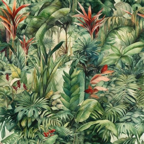 Papel De Parede Da Selva Tropical Uma Planta Tropical E Plantas