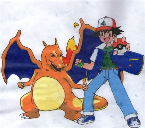 Ash and Charizard by twilightlinkjh on DeviantArt