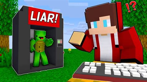 Jj Using A Lie Detector On Mikey In Minecraft Minecraft Challenge