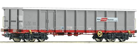 Roco H Offener G Terwagen Bauart Eanos In Silber Roter Farbe Der Rail