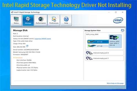 Unable To Install Intel Rapid Storage Technology Driver 4 Fixes