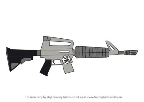 How To Draw Assault Rifle From Fortnite Fortnite Step By Step