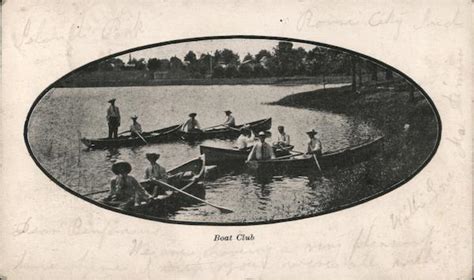 Boat Club 5 Row Boats Are In A Lake Canoes And Rowboats Postcard