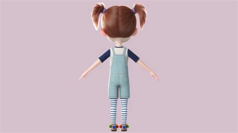 Cartoon Girl Rigged 3d Model Rigged Cgtrader