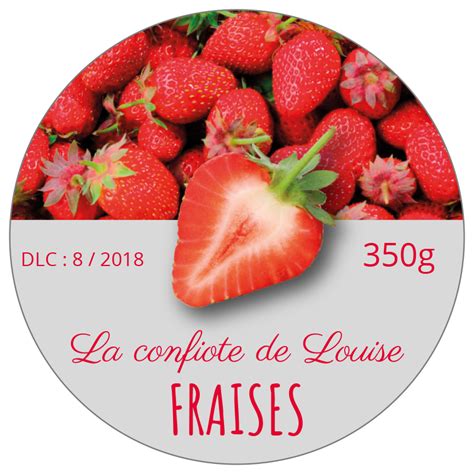 Étiquette confiture fraise ronde Autocollants personnalisés LabelPix