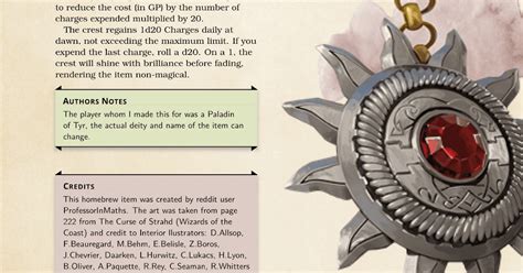 Dnd 5e Magic Item Generator