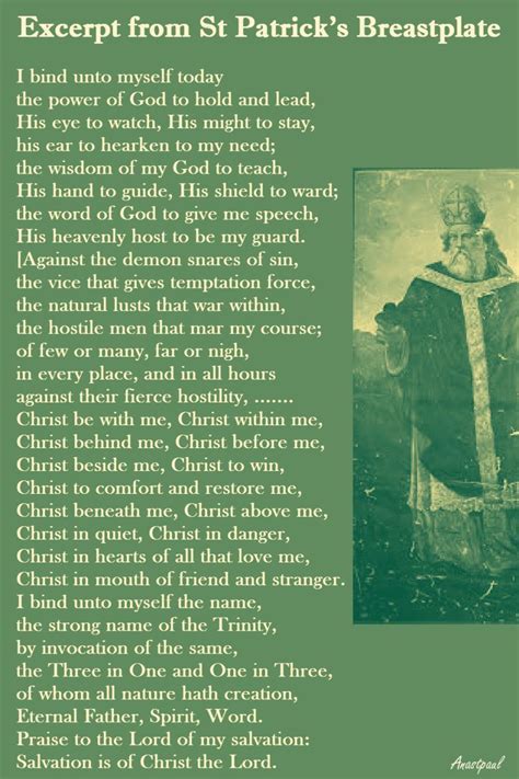 Our Morning Offering 17 March Excerpt From St Patricks Breastplate