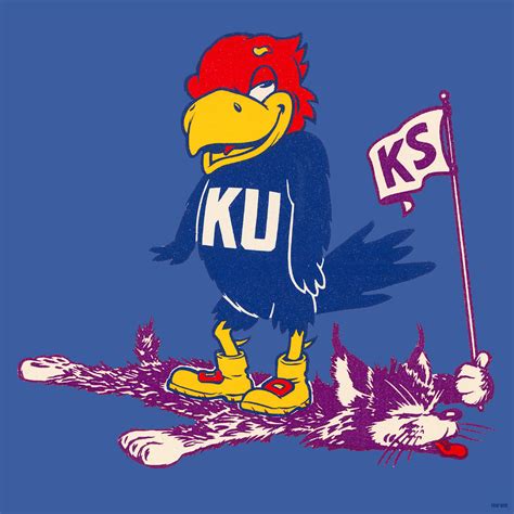 1950's Kansas Jayhawk Art Mixed Media by Row One Brand - Pixels