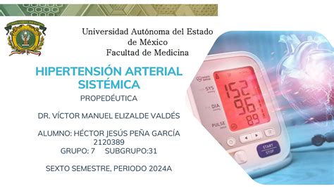 Hipertensión Arterial Sistémica Clasificación Dx Y Tx Pptx